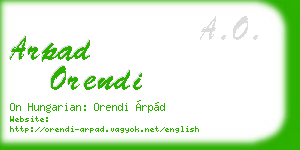 arpad orendi business card