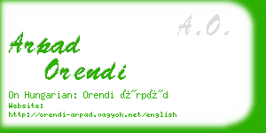 arpad orendi business card